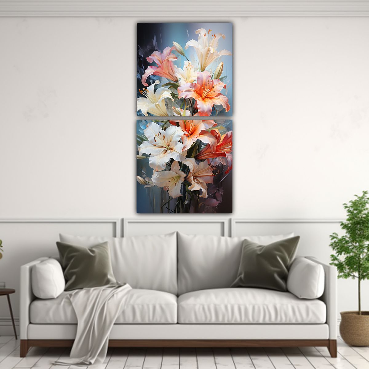 GENERICO - Cuadros Abstractos Modernos Poder A Lirios En 30x60 Cm