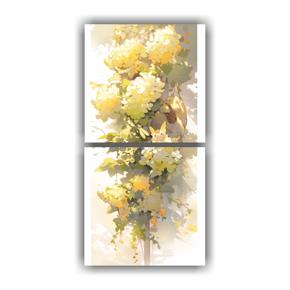 GENERICO - Cuadro Abstracto De Flores De Tilos En Estilo 50x100 Cm