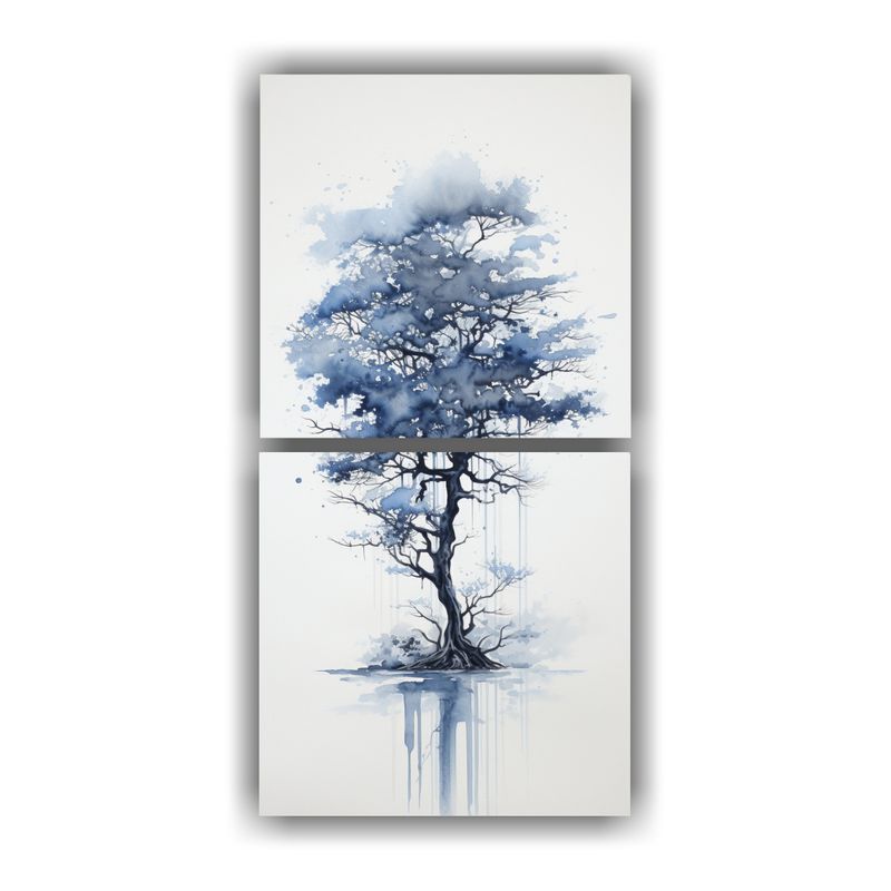 GENERICO - Cuadro Abstracto De árbol De Ciprés En Colores 40x80 Cm