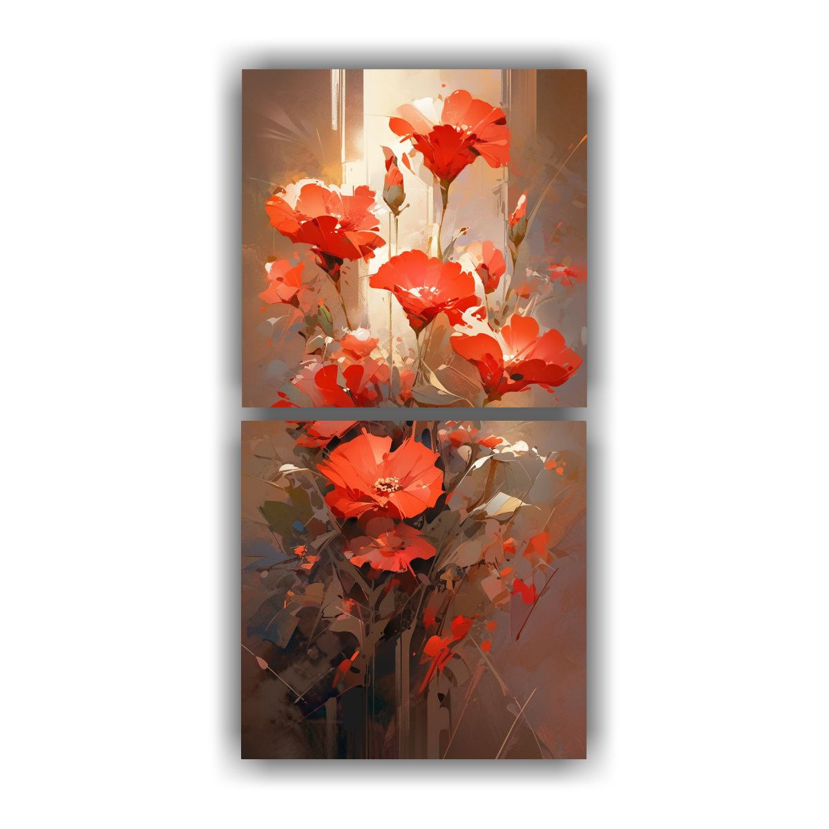 GENERICO - Conjunto 2 Lienzos Impreso Elegancia En Rojo Y 60x120 Cm