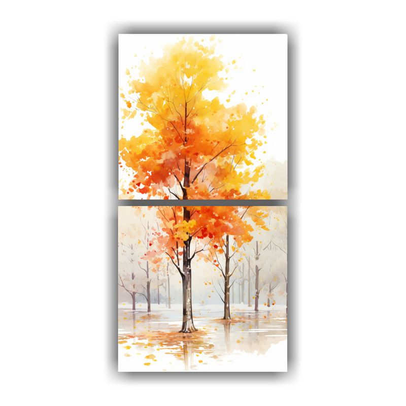GENERICO - Pintura Abstracta De árboles De Arce Con Colores 40x80 Cm