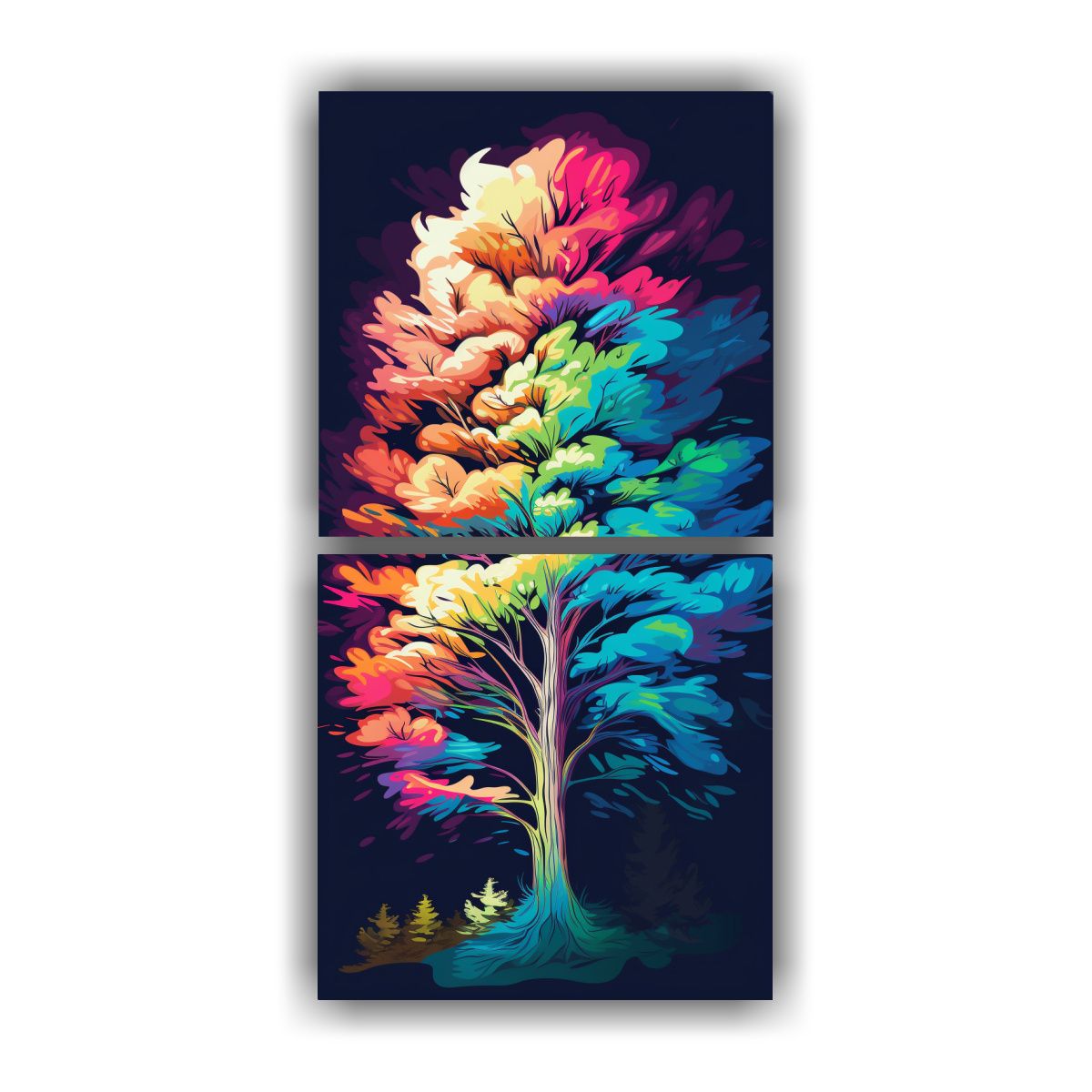 GENERICO - Pintura Original De Un Árbol De Secuoya En 50x100 Cm