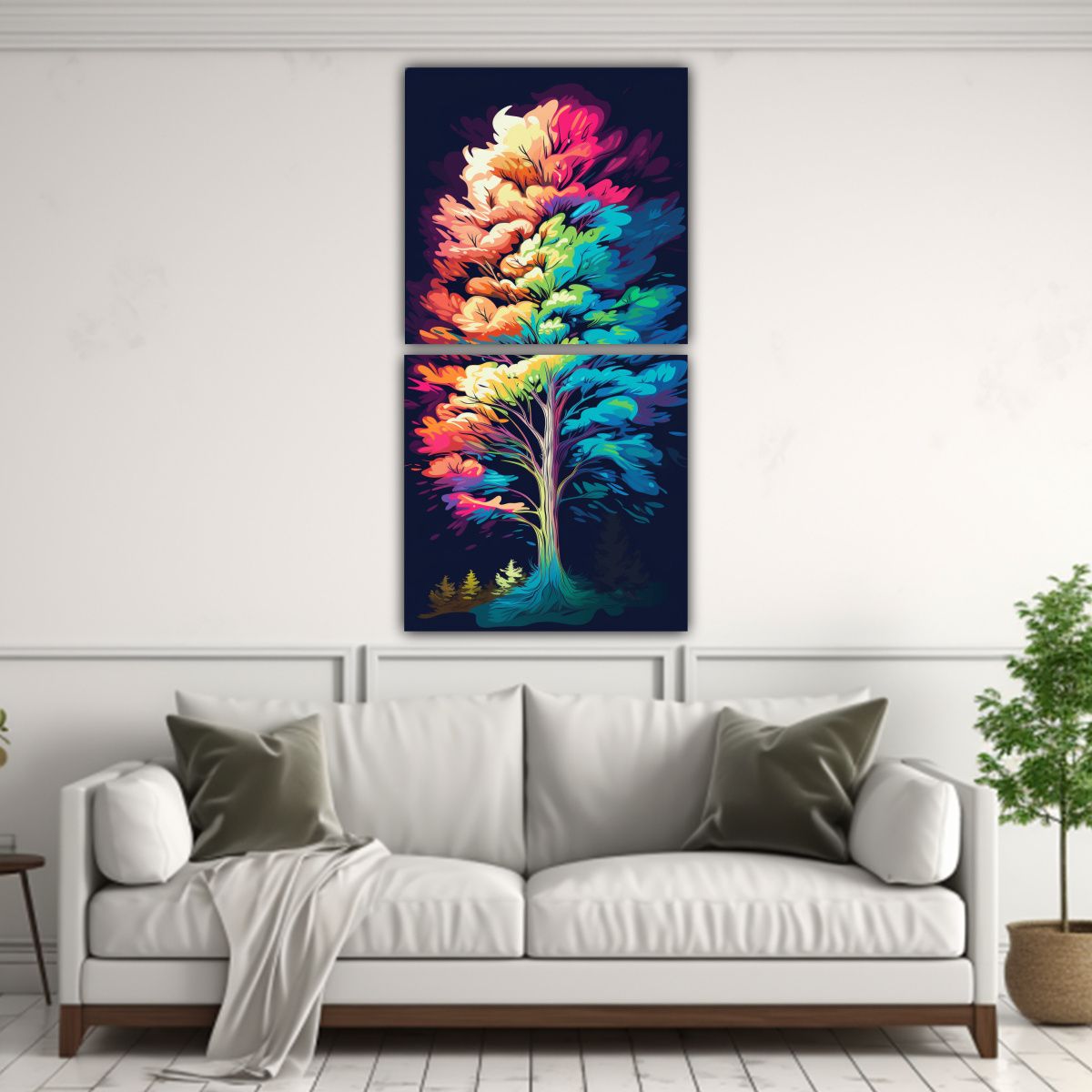 GENERICO - Pintura Original De Un Árbol De Secuoya En 30x60 Cm