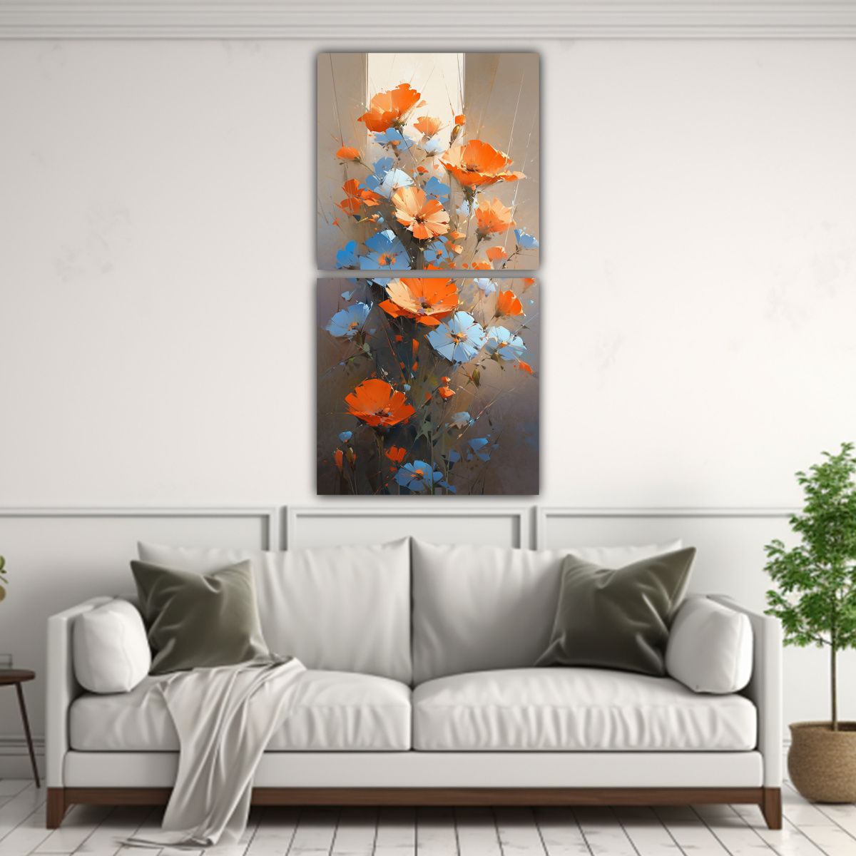 GENERICO - Pintura En Lienzo De Dos Telas Con Escena De 60x120 Cm