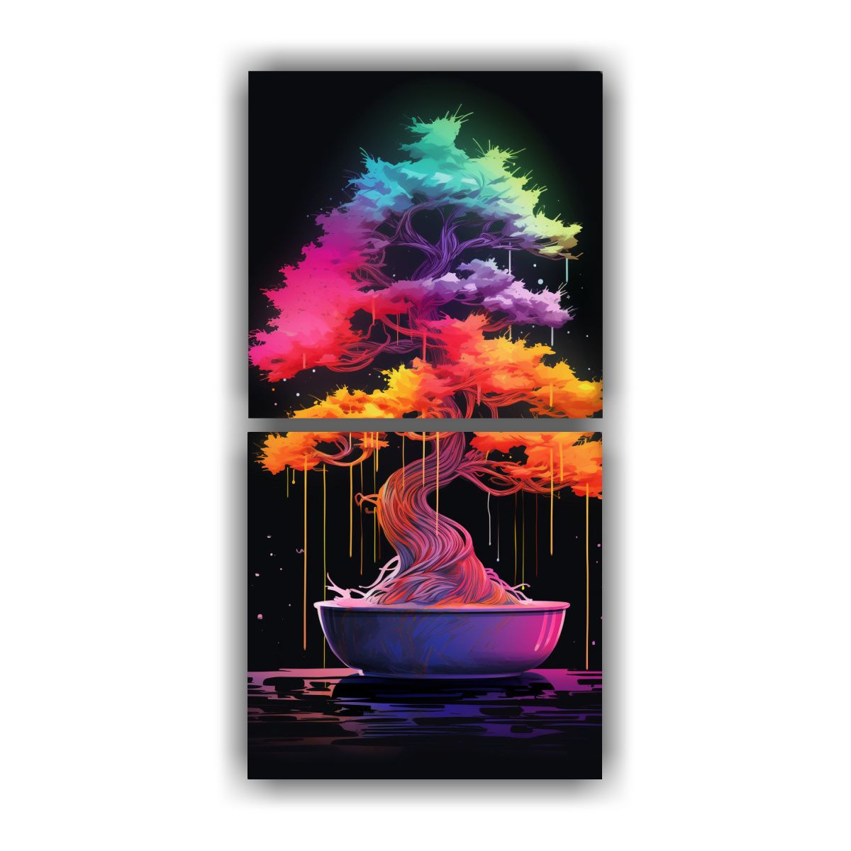 GENERICO - Combinación Vertical De 2 Pinturas De 20x40 Cm