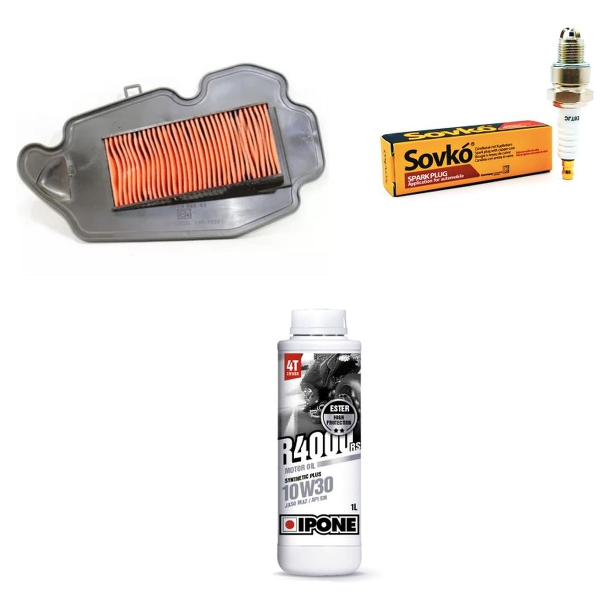 GENERICO - Kit Mantencion Honda Dio 110 / Aire + Bujia + Aceite Ipone