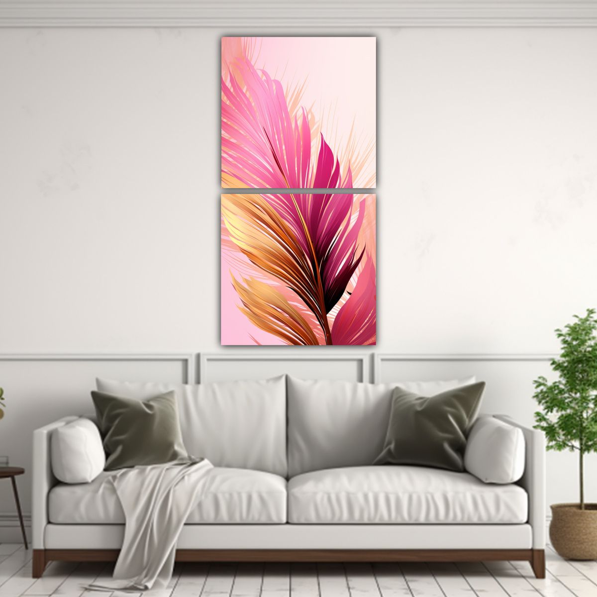 GENERICO - Pinturas Decorativas Con Hojas De Palma En 60x120 Cm