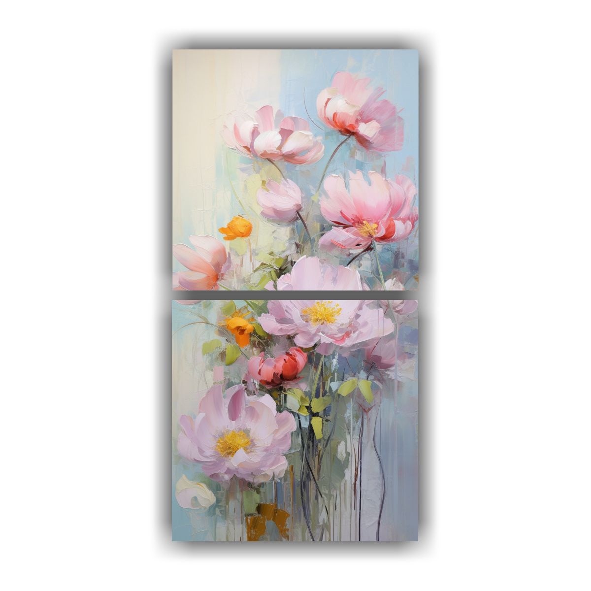 GENERICO - Cuadro De Flores De Colores Pastel En Lienzo Arte 50x100 Cm