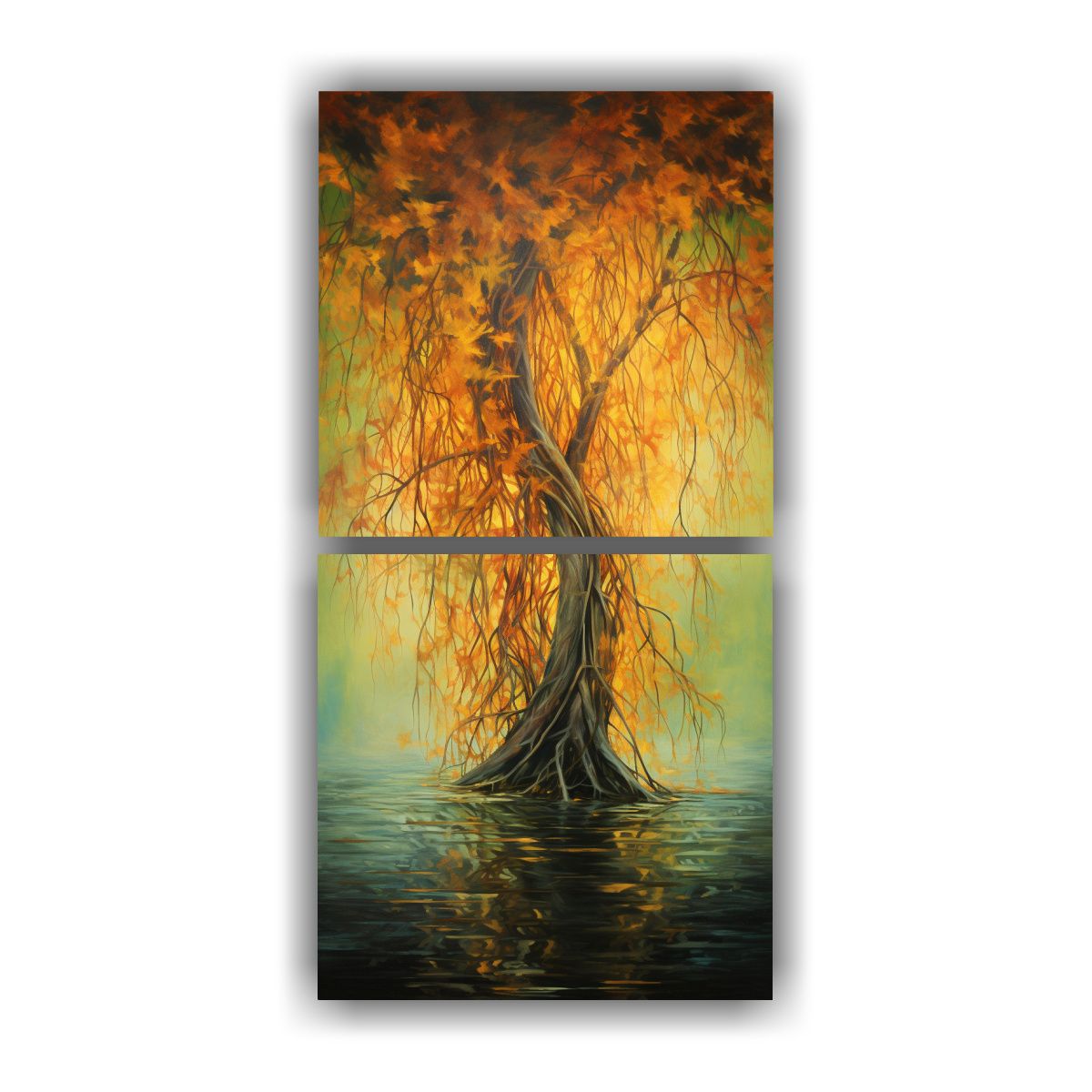 GENERICO - Set 2 Cuadros Abstractos De Movimiento Para 50x100 Cm