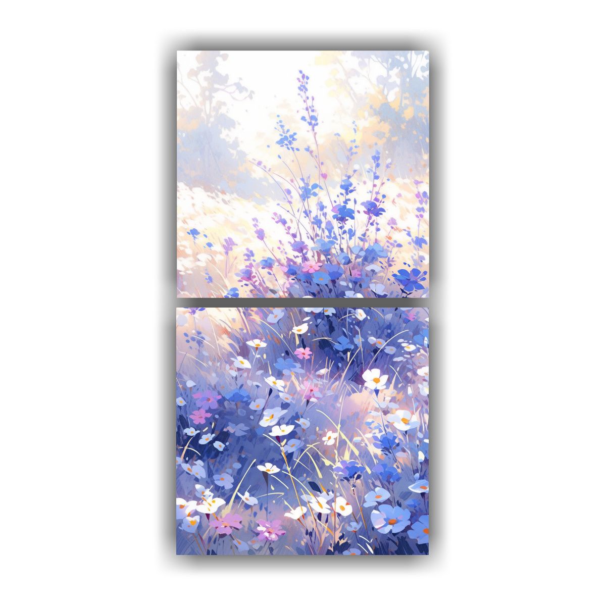 GENERICO - Pintura En Lienzo De Flores En Colores Púrpura Y 20x40 Cm