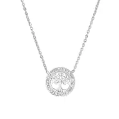 TODOJOYAS - Collar Árbol de la vida con Circones Plateado Acero