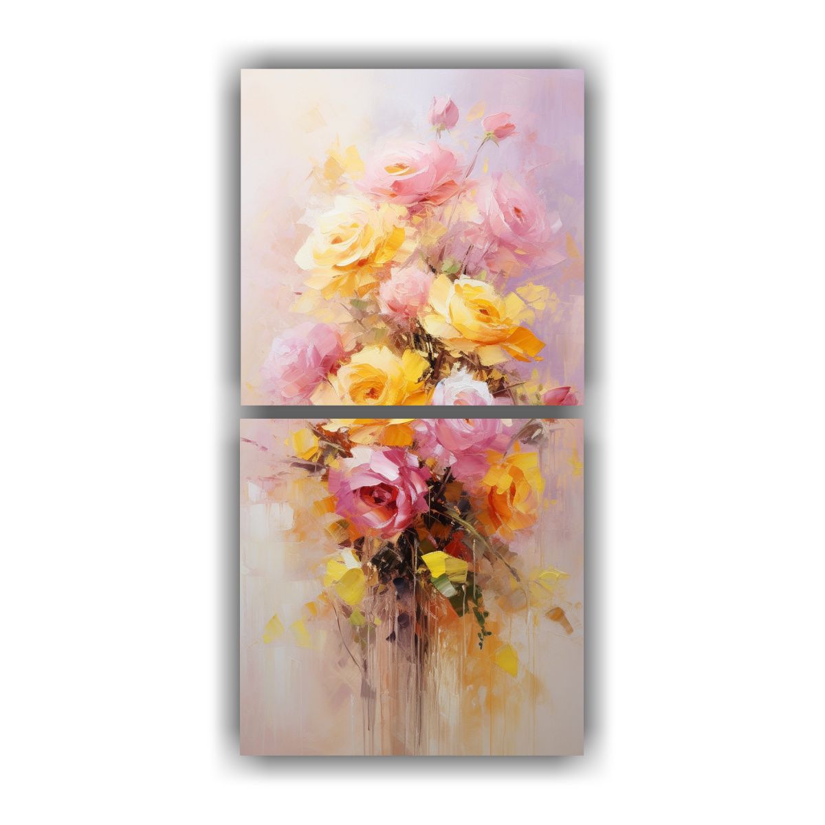 GENERICO - Pintura Sobre Lienzo De Flores Amarillas Y 50x100 Cm