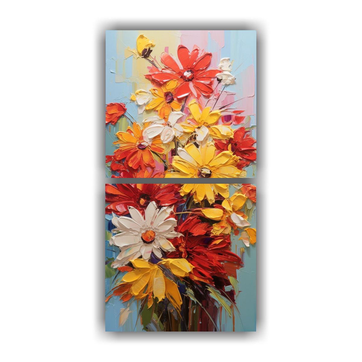 GENERICO - Cuadros Composición Alegría Flores Amarillas Y 40x80 Cm