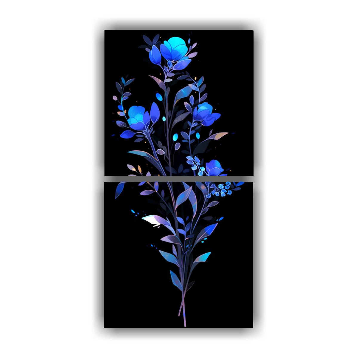 GENERICO - Composiciones Imagen Calidez Black Y Blue Neonoir 60x120 Cm