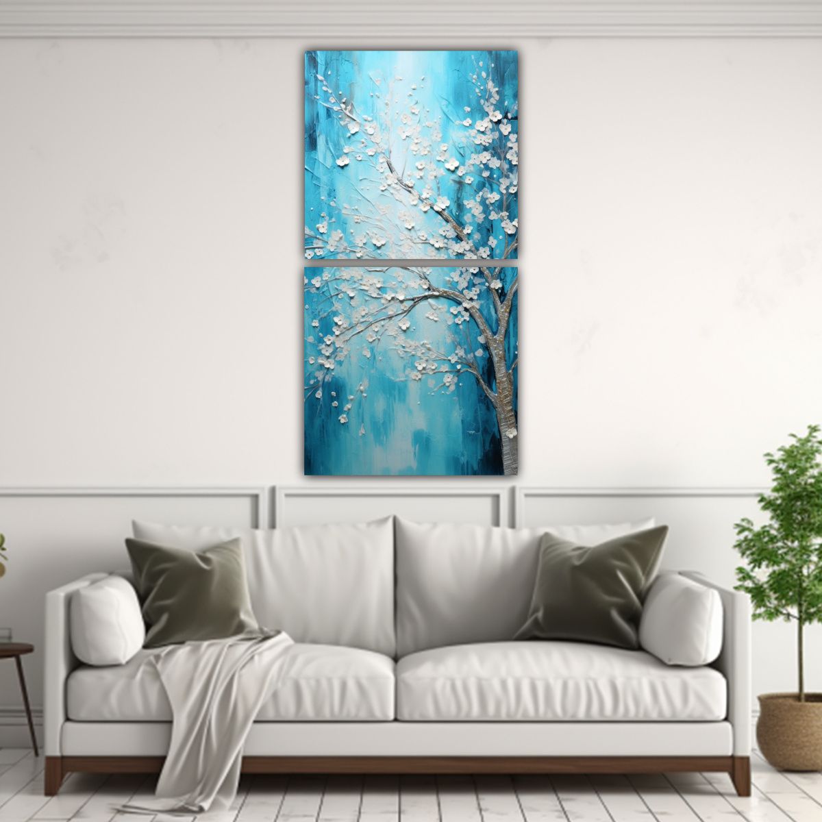 GENERICO - Cuadro Espectacular Minimalismo En Turquesa Y 50x100 Cm