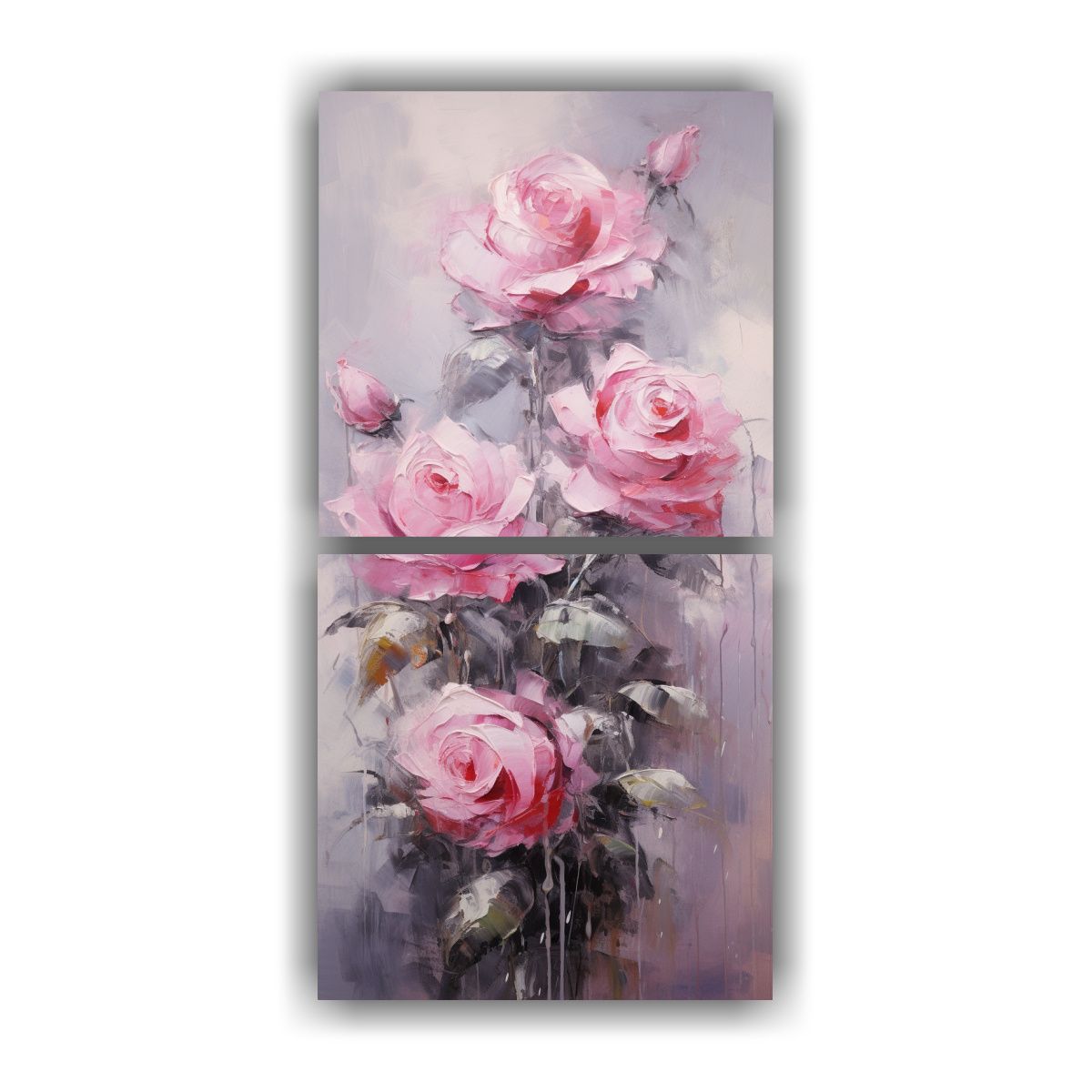 GENERICO - Pintura De Rosas Rosadas En Estilo Pintura En 40x80 Cm