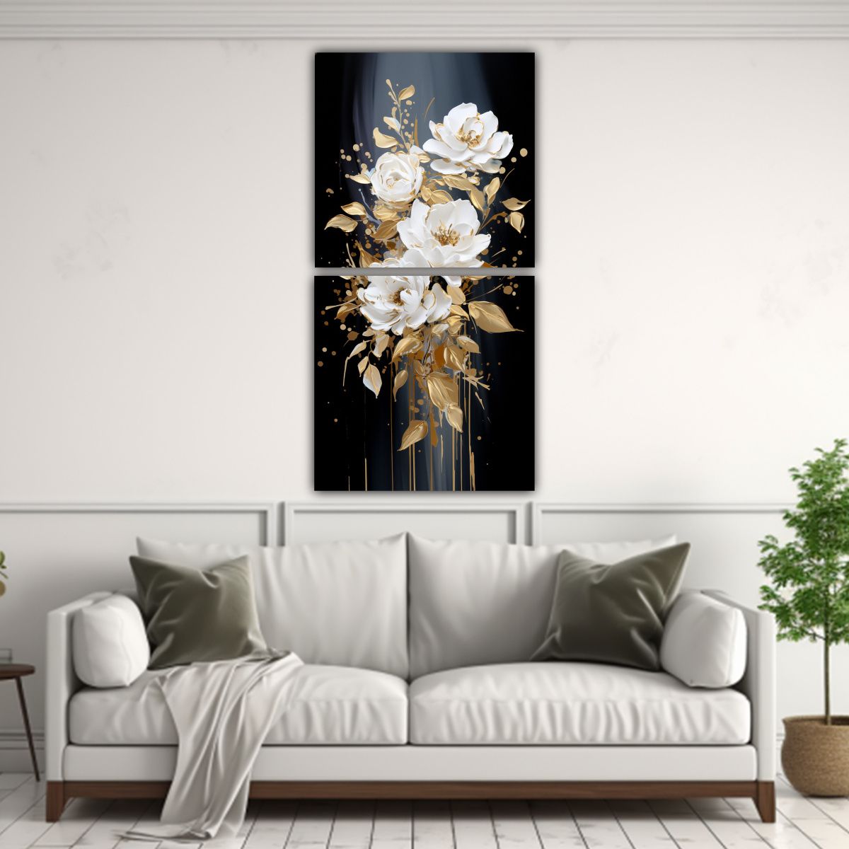 GENERICO - Set 2 Lienzos De Tela Expresión Temática En 40x80 Cm