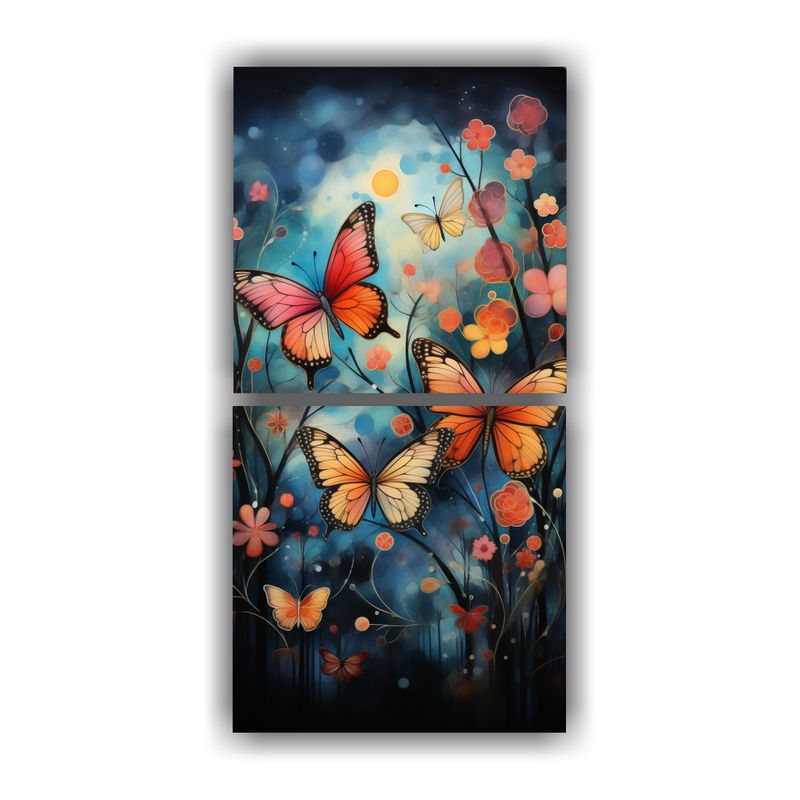 GENERICO - Cuadros De Mariposas Macro Con Temática 20x40 Cm