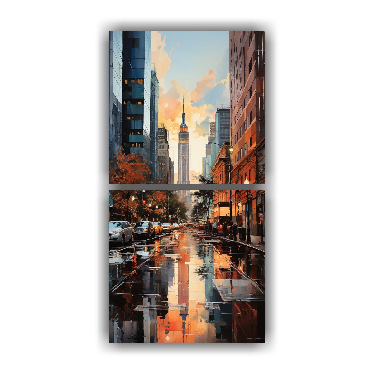 GENERICO - Cuadro Dibujo Belleza De Una Calle Urbana Ocupada 50x100 Cm