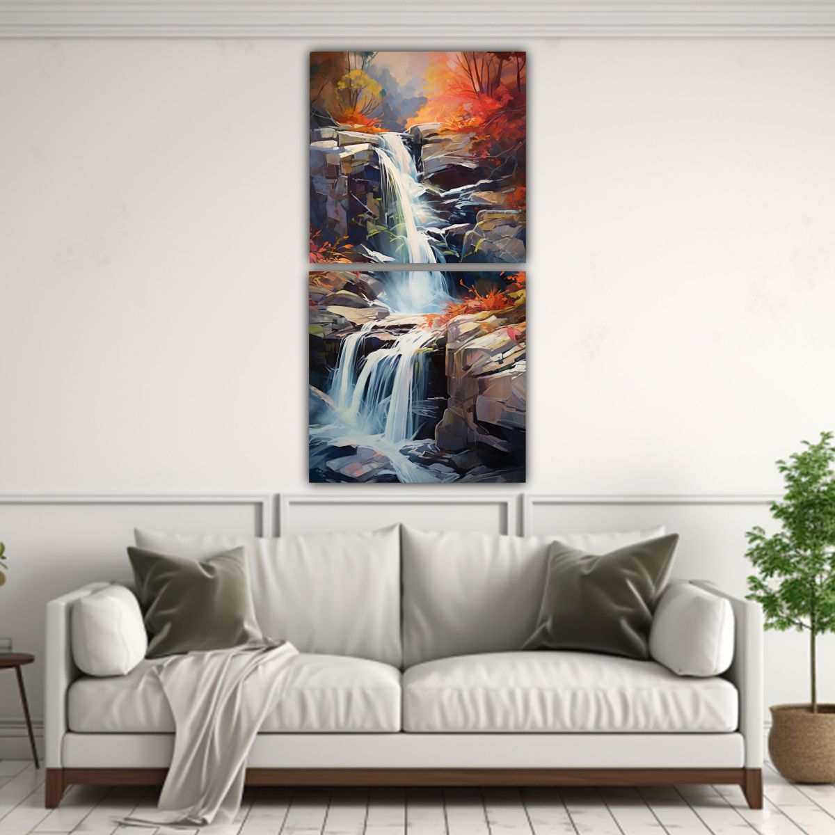 GENERICO - Pinturas Decorativas De Cascada En Trazos 20x40 Cm