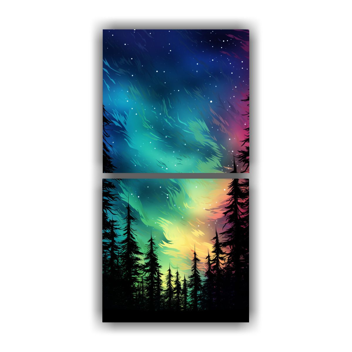 GENERICO - Pinturas Decorativas De árboles Silueteados En 40x80 Cm