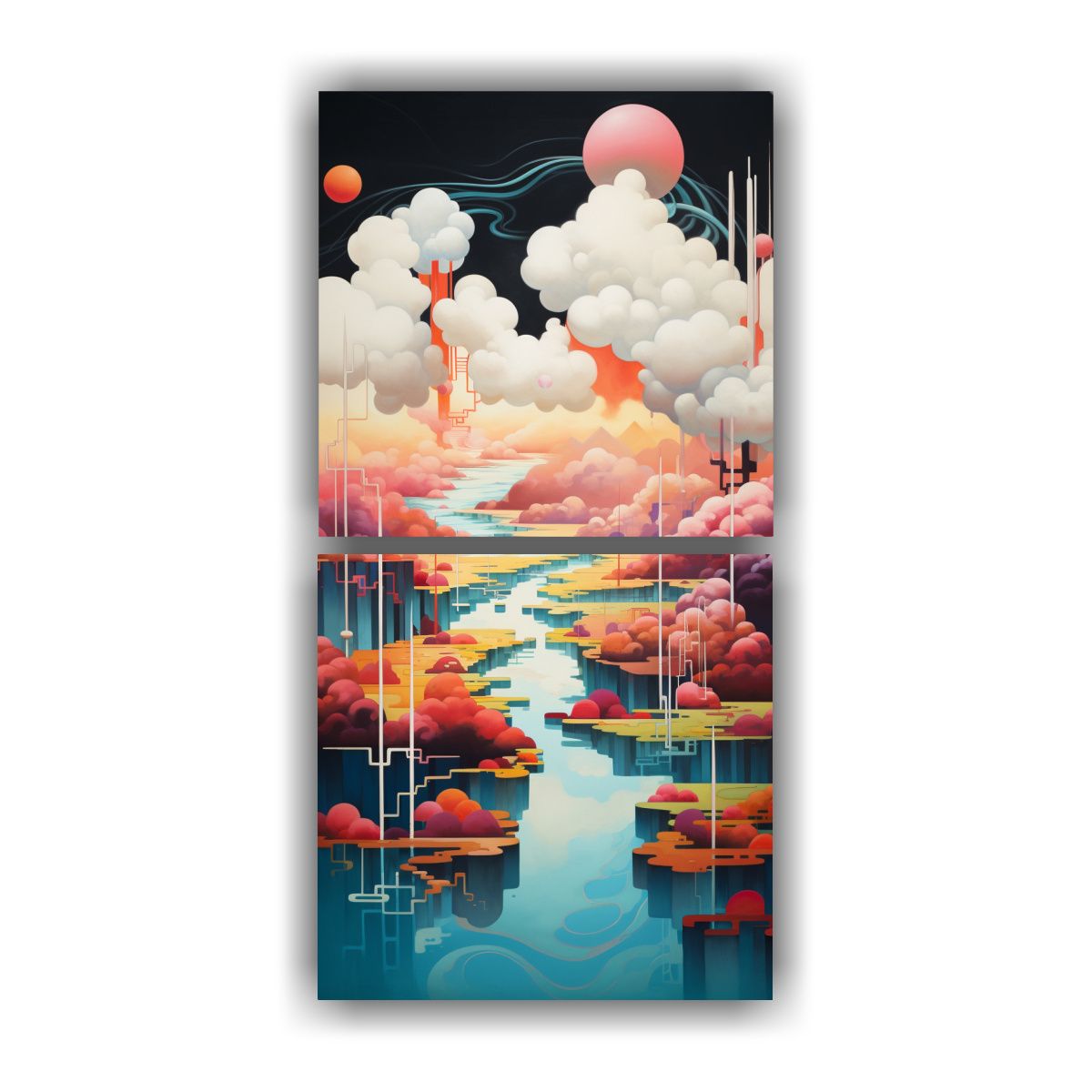 GENERICO - Pinturas Decorativas Díptico Tonos Alegre 30x60 Cm