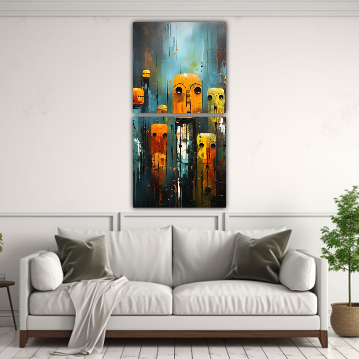 GENERICO - Díptico Decorativo Comedor Pintura Inspirada En 20x40 Cm