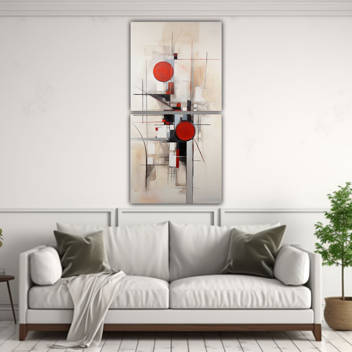 GENERICO - Cuadros Abstractos Blancos De Alta Resolución 50x100 Cm