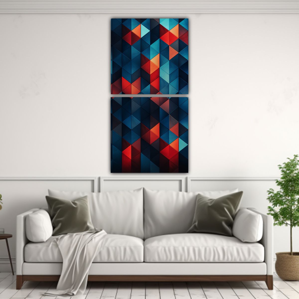 GENERICO - Cuadros Venta Formación Geométrica Conjunto 2 20x40 Cm