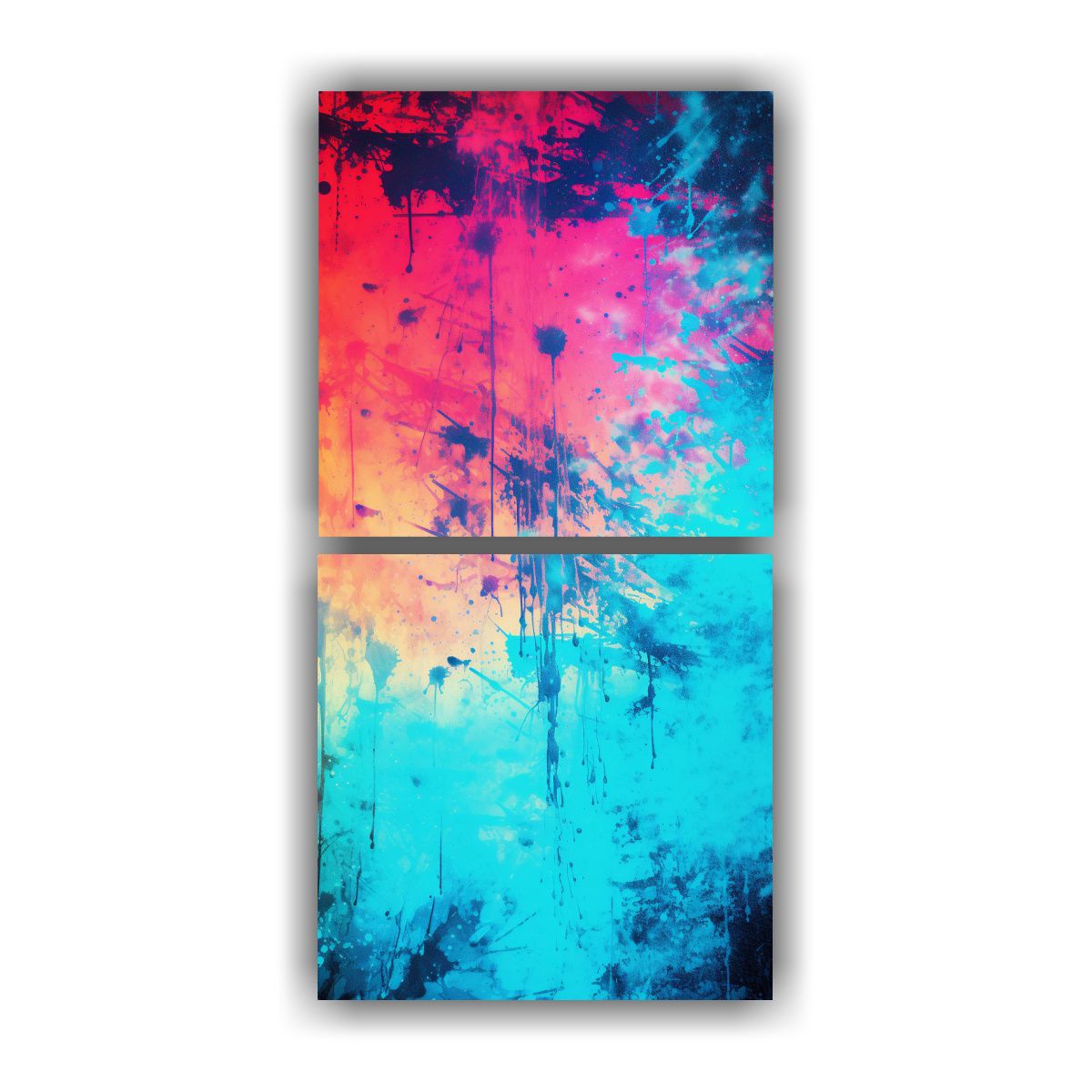 GENERICO - Lienzos Abstractos De Figuras Grunge En Color 40x80 Cm