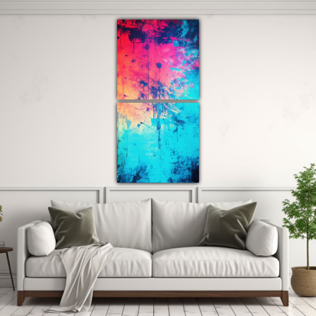 GENERICO - Lienzos Abstractos De Figuras Grunge En Color 40x80 Cm