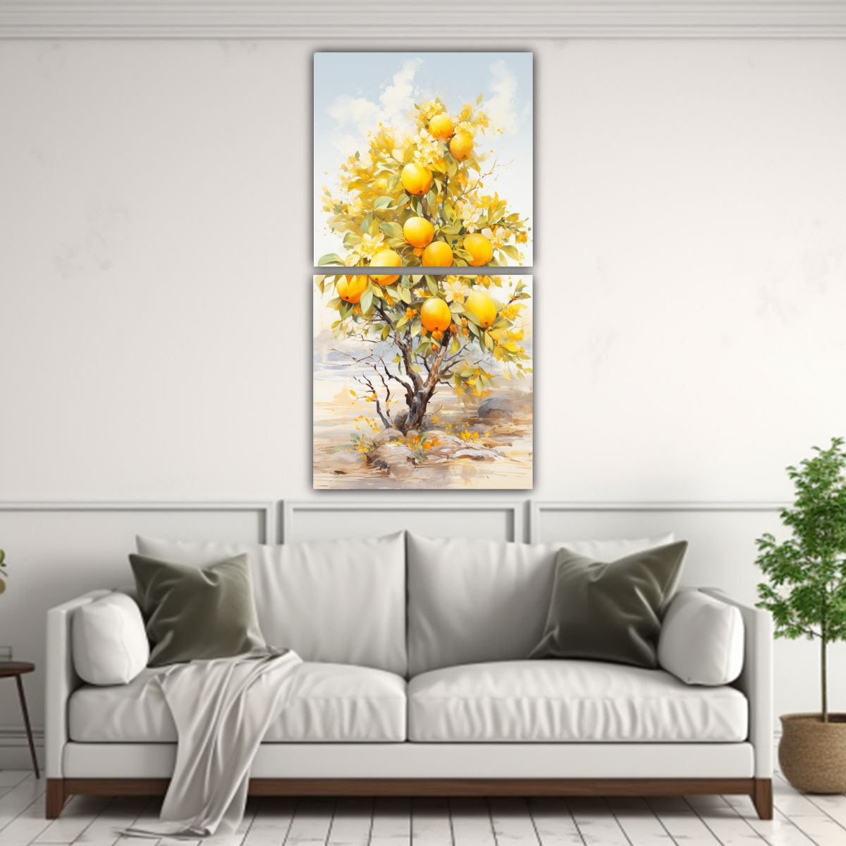 GENERICO - Cuadro Cuadro Street Art Manzano Amarillo Colores 60x120 Cm