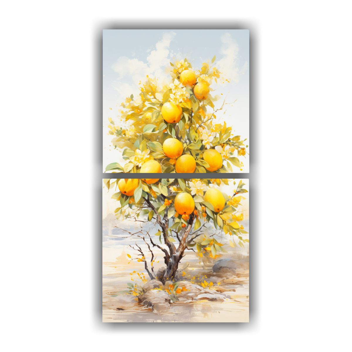 GENERICO - Cuadro Cuadro Street Art Manzano Amarillo Colores 30x60 Cm