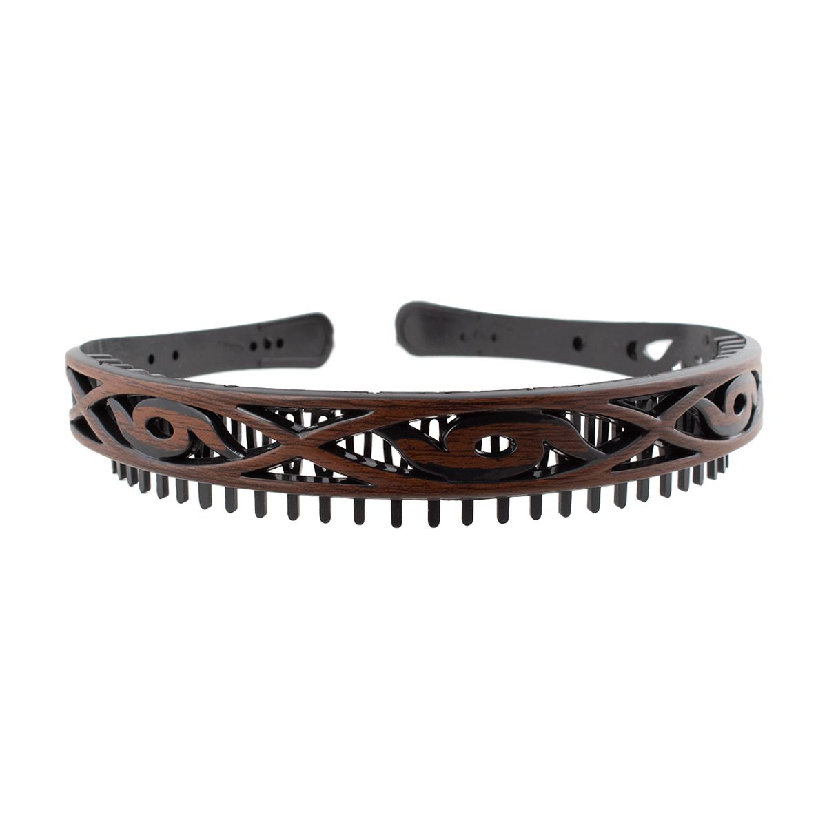 BIJOUTERIA LB20 SPA - Cintillo Mediano Con Dientes Modelo 14 - Marrón
