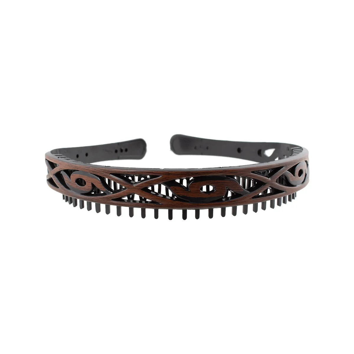 BIJOUTERIA LB20 SPA - Cintillo Mediano Con Dientes Modelo 14 - Marrón