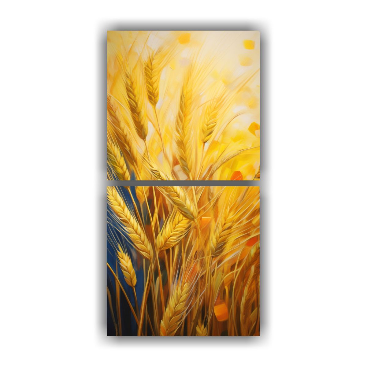 GENERICO - Pintura Abstracta De Granos De Cebada En Aceite 30x60 Cm