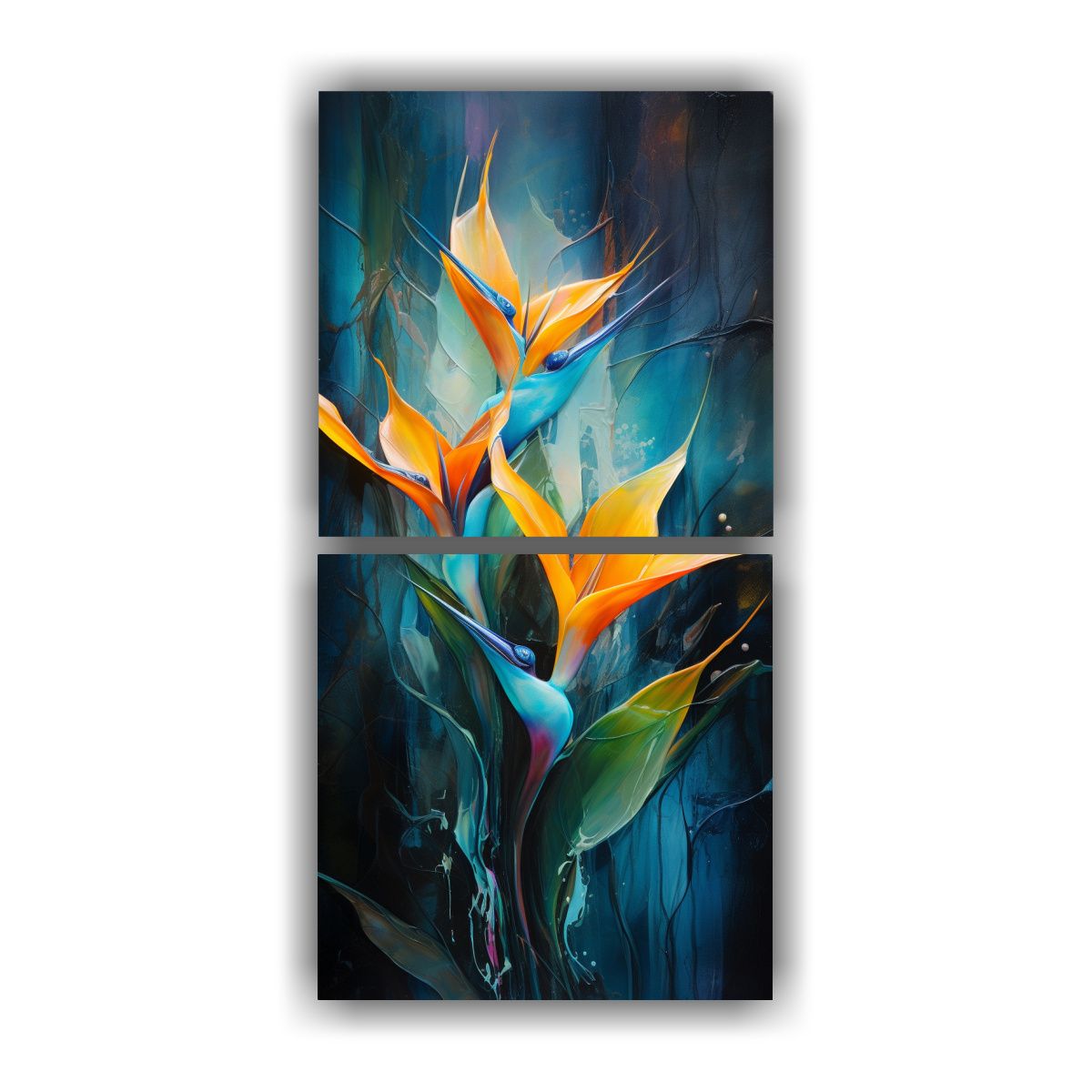 GENERICO - Pinturas Decorativas De Dos Composiciones Finas 40x80 Cm