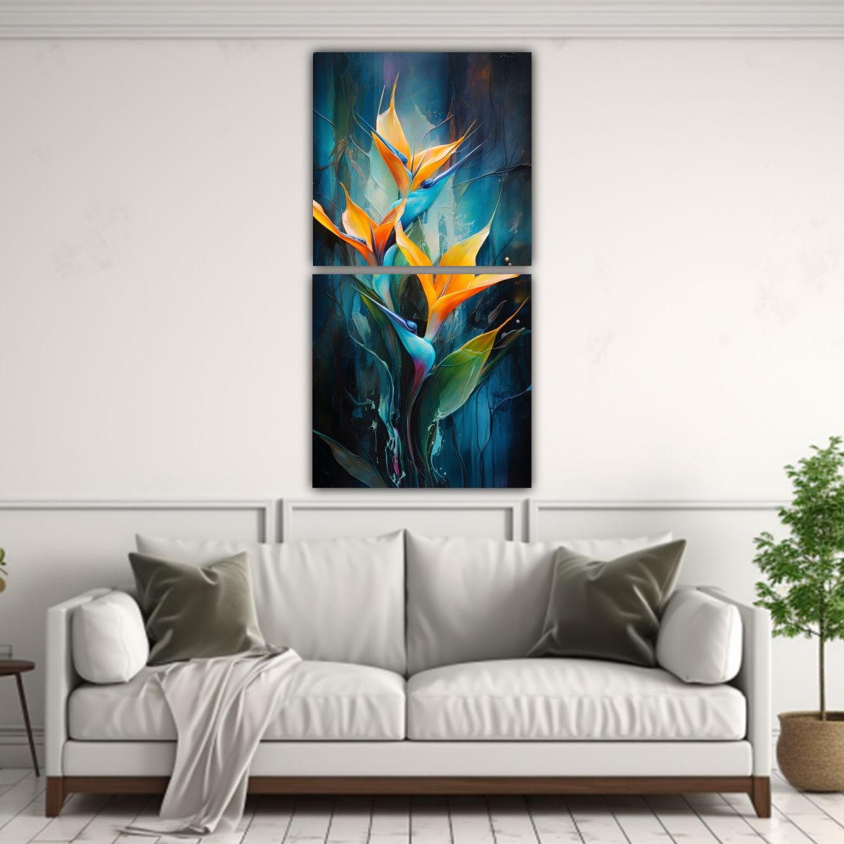 GENERICO - Pinturas Decorativas De Dos Composiciones Finas 40x80 Cm