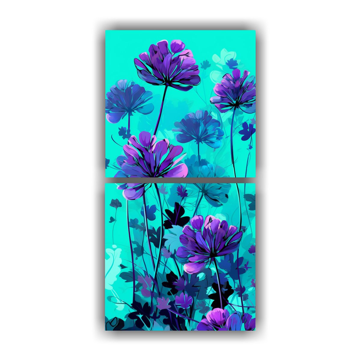 GENERICO - Díptico Impreso Luminosidad Trébol Hierbas En 50x100 Cm