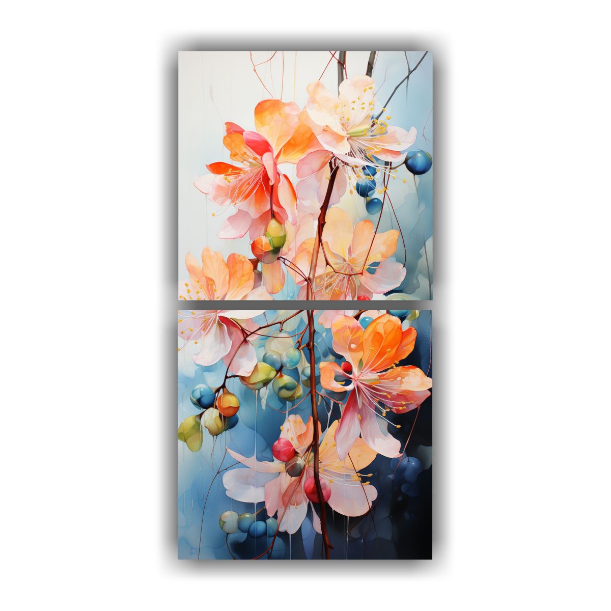 GENERICO - Set 2 Telas En Bastidor Fotografía Calma En 30x60 Cm