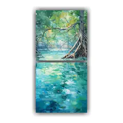 GENERICO - Cuadros Modernos De Arte Gráfico De Árbol De 20x40 Cm