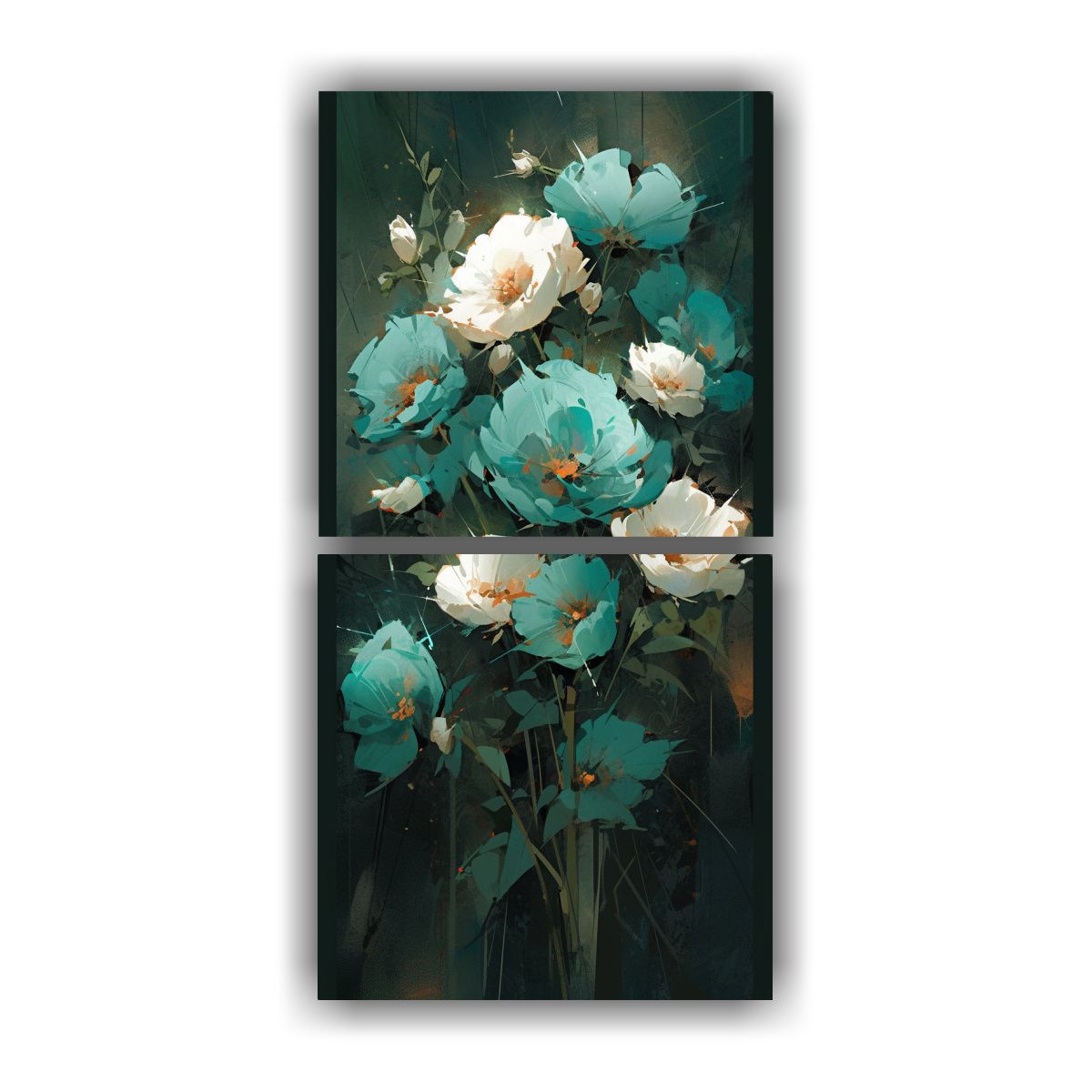 GENERICO - Pintura En Bastidor Acuarela De Flores En Colores 20x40 Cm
