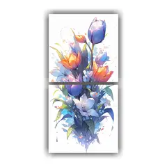 GENERICO - Lienzos De Tela Modernos Con Tulipanes En 20x40 Cm