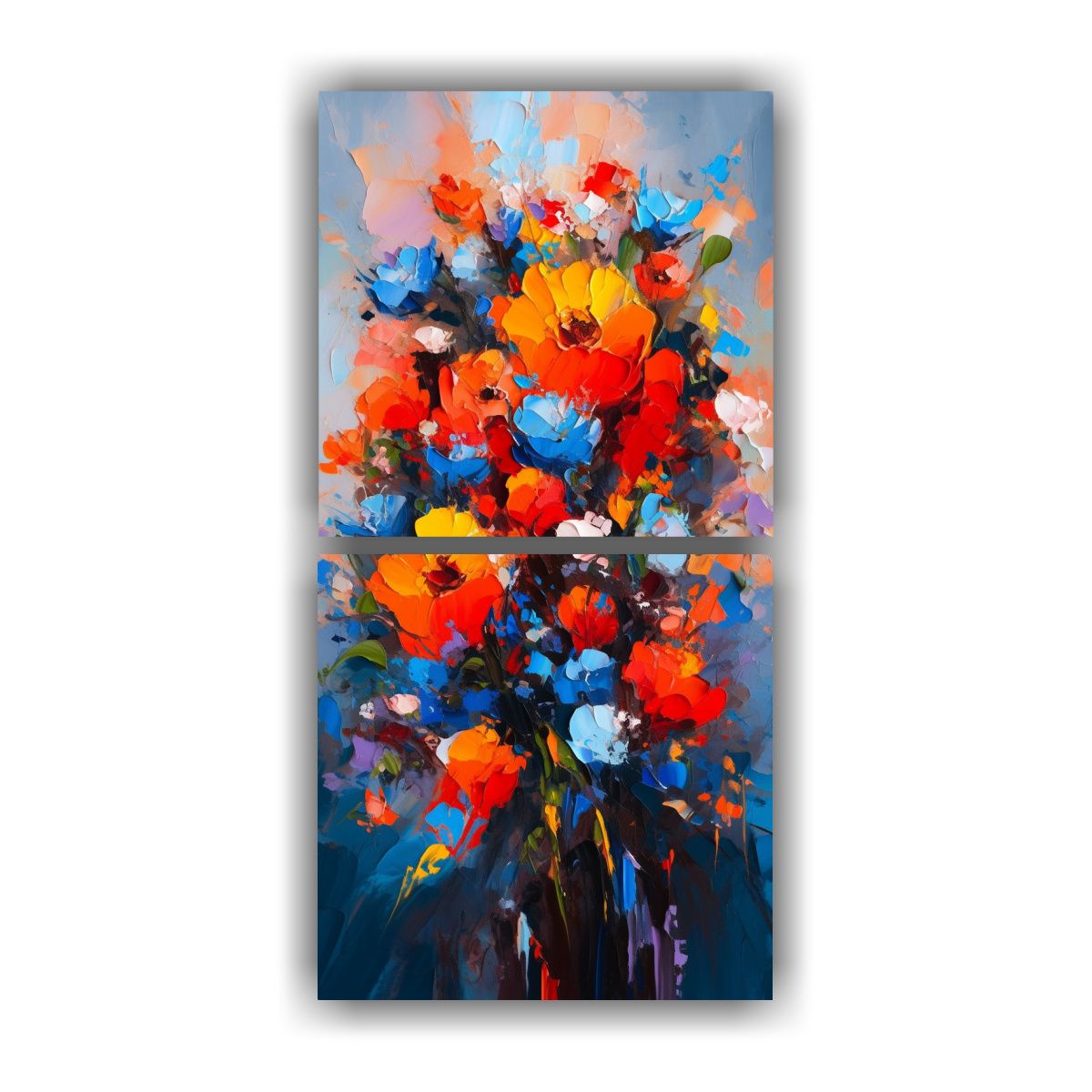 GENERICO - Pintura Vibrante De Flores En Lienzo Estilo Vib 20x40 Cm