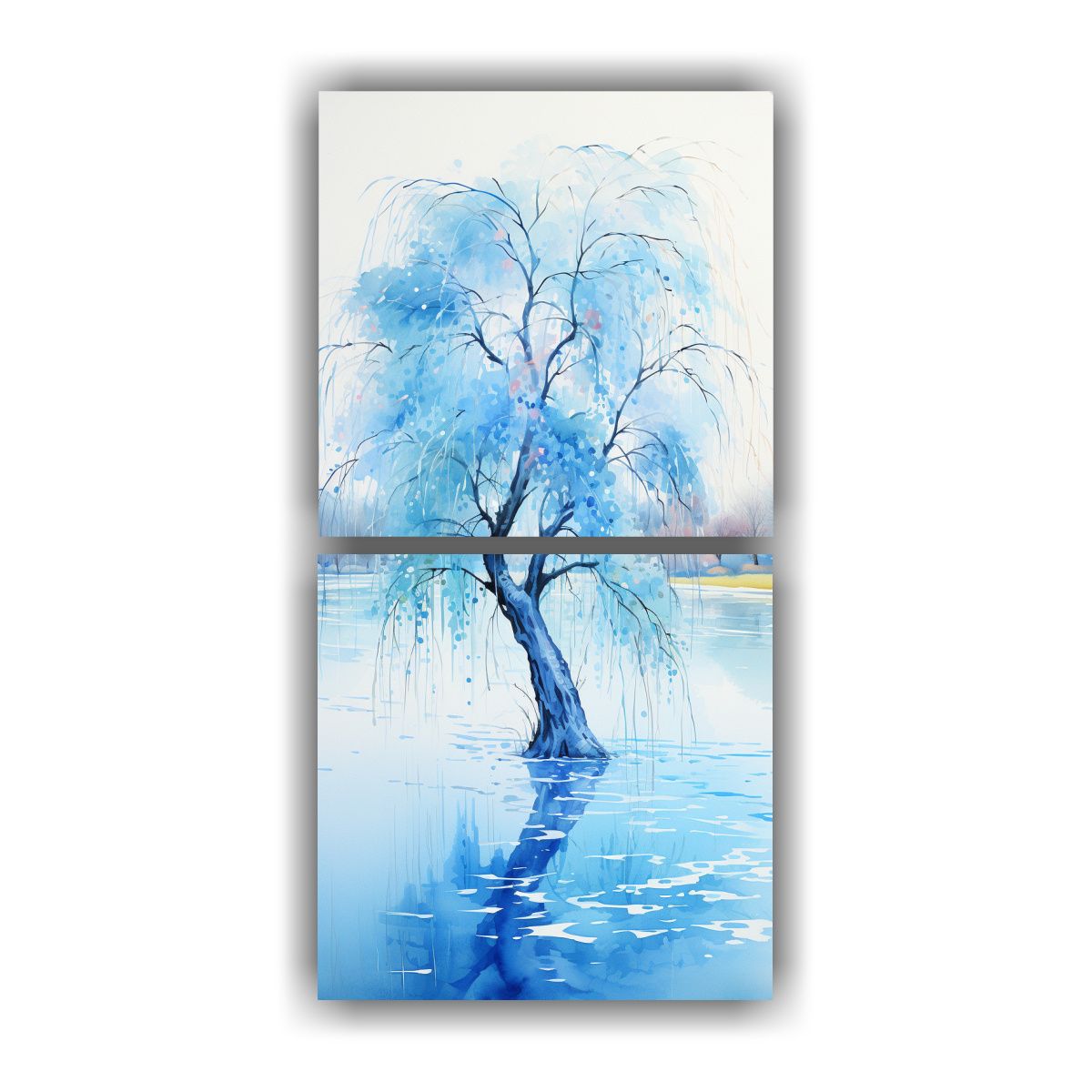 GENERICO - Pintura Abstracta Estilo árbol De Sauce En 20x40 Cm