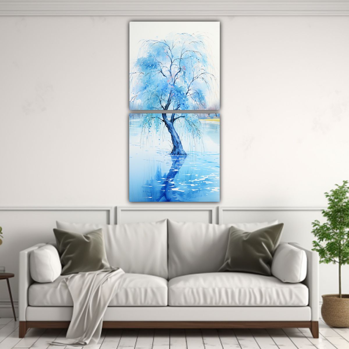 GENERICO - Pintura Abstracta Estilo árbol De Sauce En 20x40 Cm