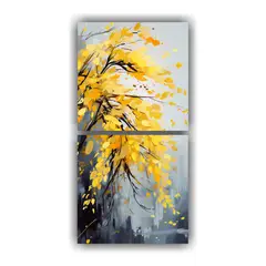 GENERICO - Pinturas Decorativas De Set 2 Canvas Forma Pop 20x40 Cm