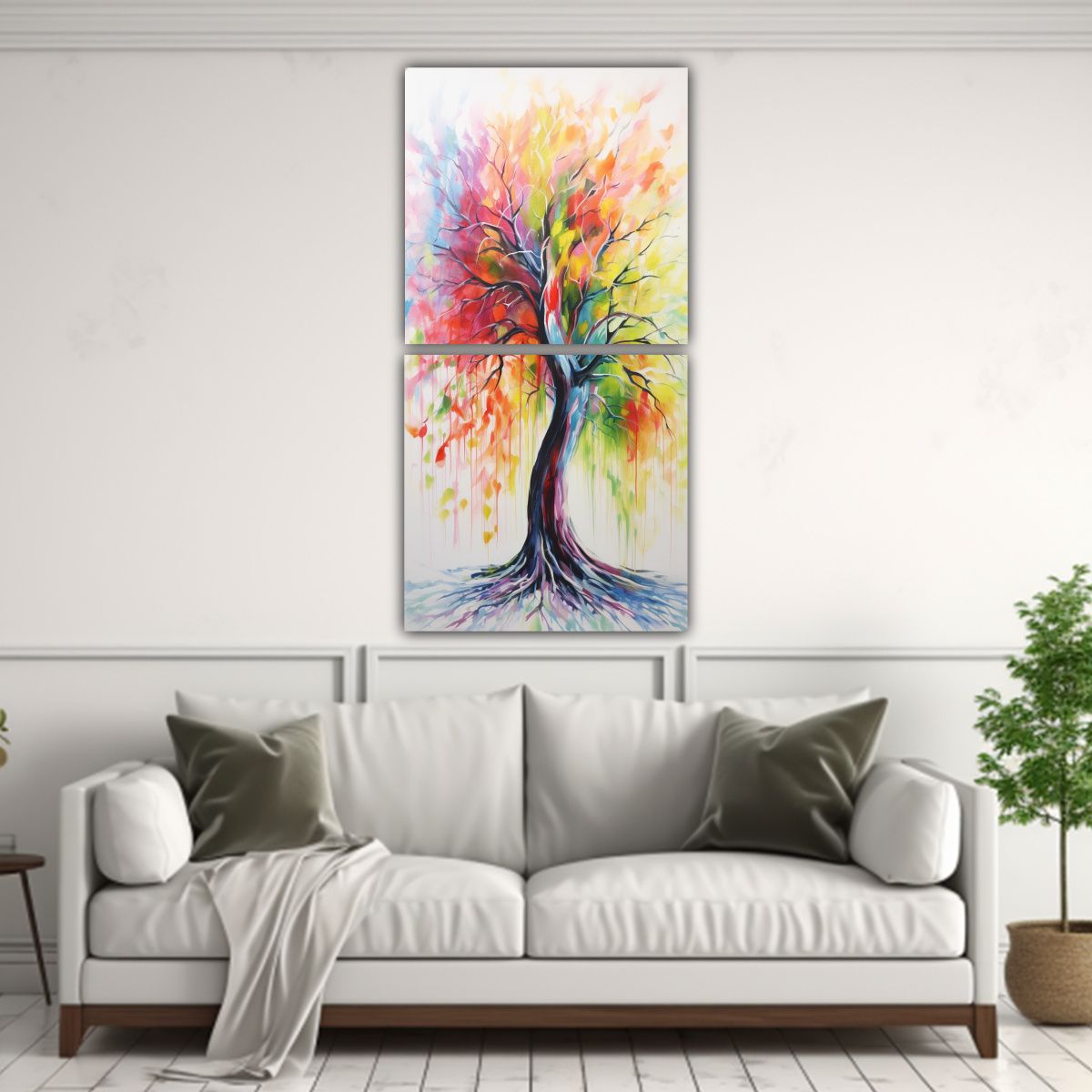 GENERICO - Cuadro Abstracto Inspirador De Dos Artes Pintura 60x120 Cm