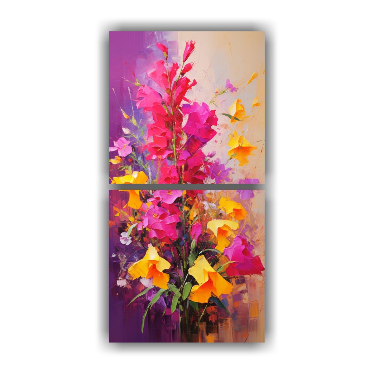 GENERICO - Cuadro De Flores En Lienzo Escena Moderna 40x80 Cm