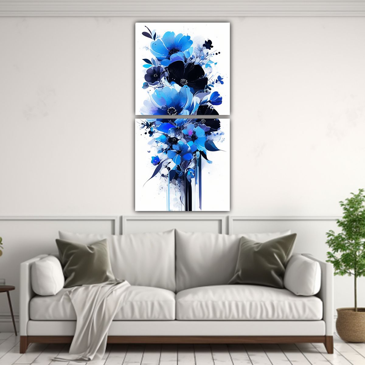 GENERICO - Conjunto 2 Artes Inspiración Llamativo Negro Y 60x120 Cm